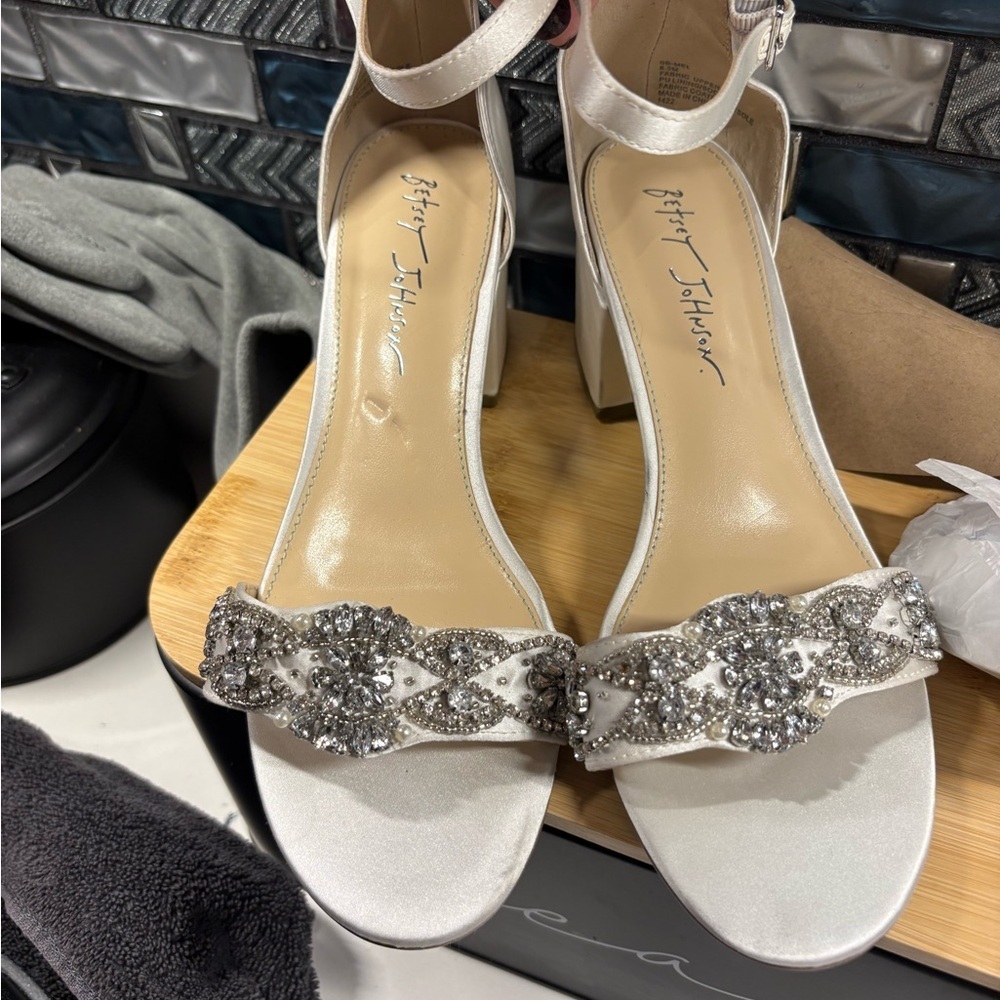 Betsey Johnson Silver Embellished Heels